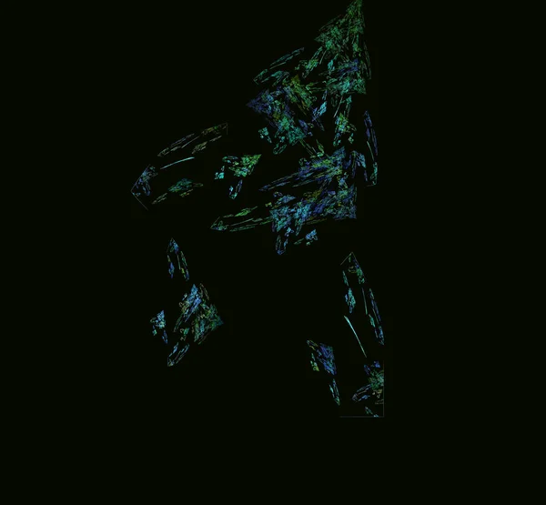 Grön Blå Abstrakt Fraktal Fantasy Fractal Konsistens Digital Konst Rendering — Stockfoto