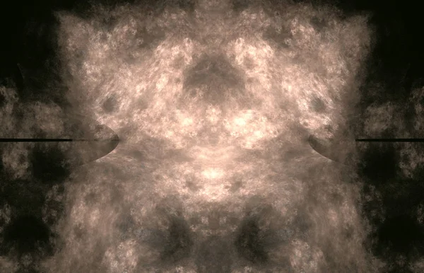 Abstract blurred white fractal on black background. Fantasy fractal texture. Digital art. 3D rendering. Computer generated image