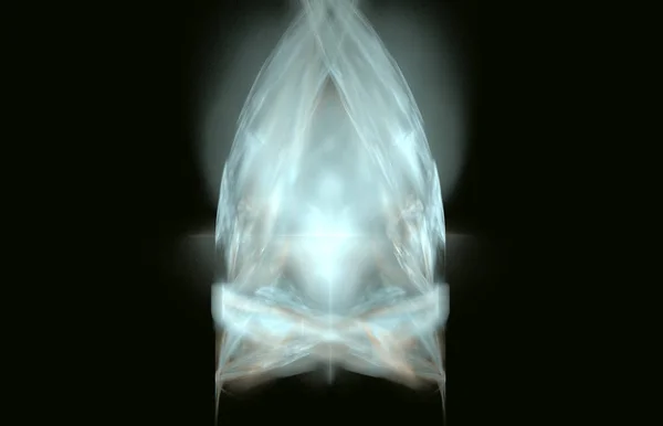 Light Blue Fractal Glow Fantasy Fractal Texture Digital Art Rendering — Stock Photo, Image