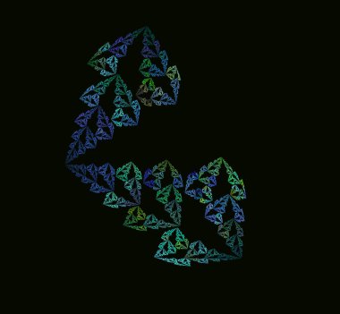 Siyah zemin üzerine yeşil mavi Soyut Fraktal doku. Fantezi fraktal doku. Dijital sanat. 3D render. Oluşturulan bilgisayar görüntü.