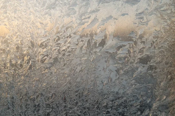 Зимний Лед Оконном Стекле — стоковое фото