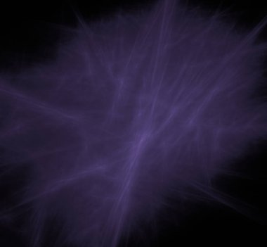 Menekşe bulut fraktal siyah arka plan üzerine. Fantezi fraktal doku. Dijital sanat. 3D render. Oluşturulan bilgisayar görüntü