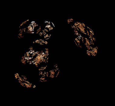 Siyah arka plan üzerine beyaz kahverengi fraktal. Fantezi fraktal doku. Dijital sanat. 3D render. Oluşturulan bilgisayar görüntü