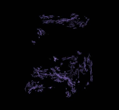 Menekşe Soyut Fraktal desen siyah arka plan üzerine. Fantezi fraktal doku. Dijital sanat. 3D render. Oluşturulan bilgisayar görüntü