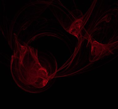 Siyah zemin üzerine kırmızı Küre desen. Fantezi fraktal doku. Dijital sanat. 3D render. Oluşturulan bilgisayar görüntü