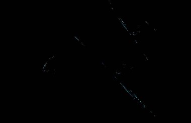 Siyah arka plan üzerine beyaz mavi fraktal desen. Dijital sanat. 3D render. Oluşturulan bilgisayar görüntü