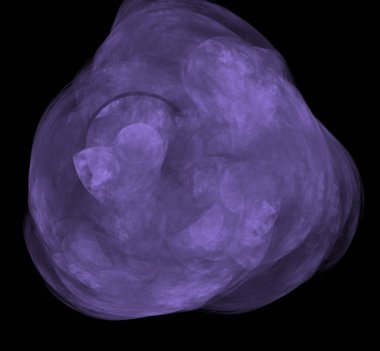 Menekşe bulut fraktal siyah arka plan üzerine. Fantezi fraktal doku. Dijital sanat. 3D render. Oluşturulan bilgisayar görüntü