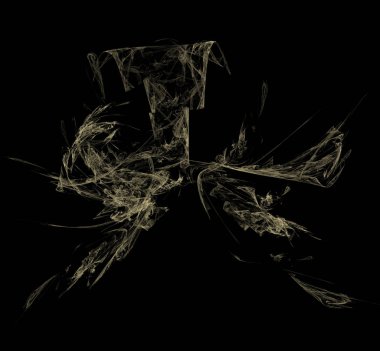 Siyah arka plan üzerine zeytin fraktal. Fantezi fraktal doku. Dijital sanat. 3D render. Oluşturulan bilgisayar görüntü