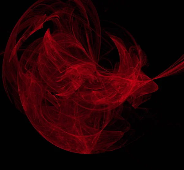 Červený Abstrakt Černém Pozadí Fantazie Fraktální Strukturu Digitální Umění Vykreslování — Stock fotografie