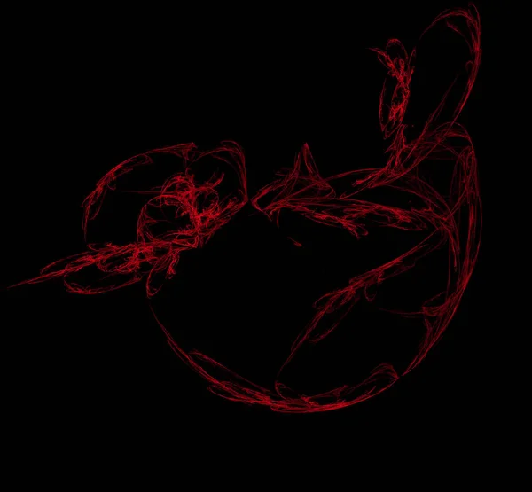 Шаблон Червоної Сфери Чорному Тлі Фантастична Фрактальна Текстура Цифрове Мистецтво — стокове фото