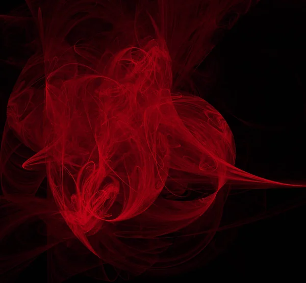 Červený Abstrakt Černém Pozadí Fantazie Fraktální Strukturu Digitální Umění Vykreslování — Stock fotografie
