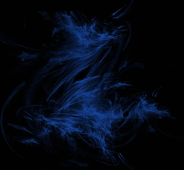 Blue Fractal Vzor Černém Pozadí Digitální Umění Vykreslování Počítačem Generovaný — Stock fotografie
