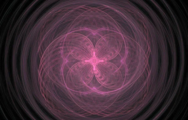 Fractal Abstracto Remolino Rosa Sobre Fondo Negro Textura Fractal Fantasía — Foto de Stock