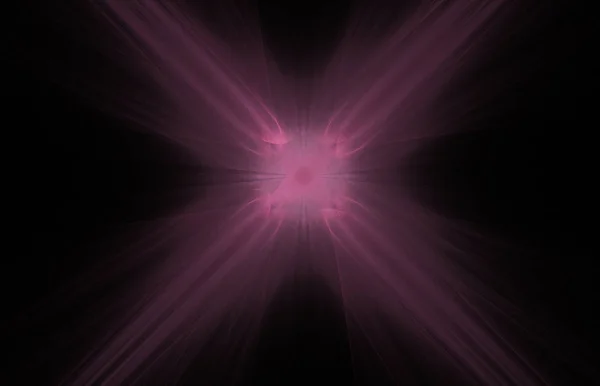 Pink cross abstract fractal on black background. Fantasy fractal texture. Digital art. 3D rendering. Computer generated image