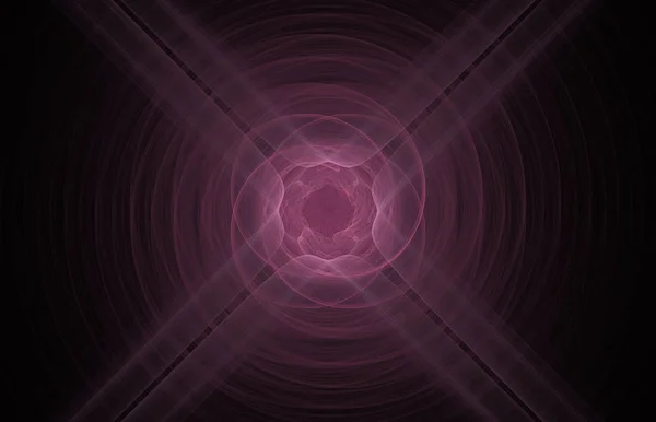 Pink Cross Swirl Abstract Fractal Black Background Fantasy Fractal Texture — Stock Photo, Image