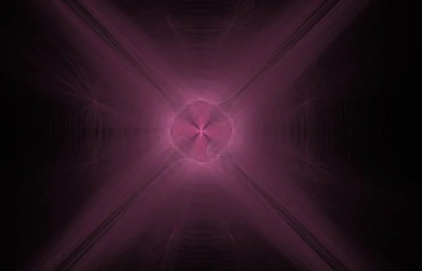 Pink Cross Swirl Abstract Fractal Black Background Fantasy Fractal Texture — Stock Photo, Image