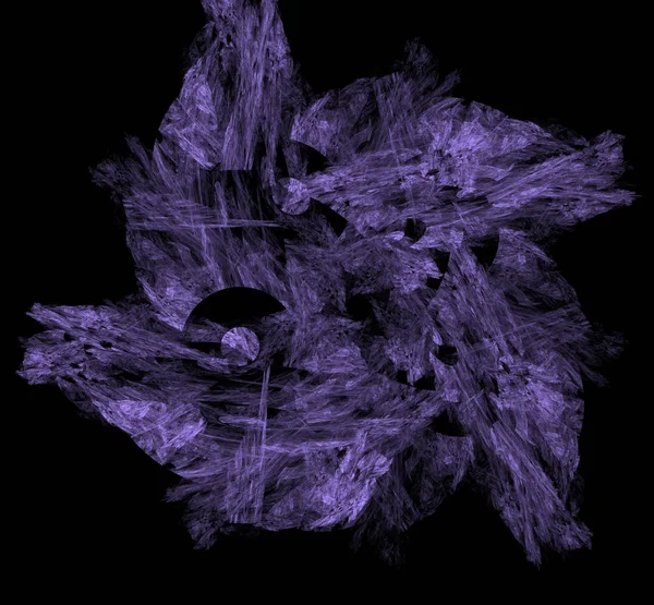 Violet cloud fractal on black background. Fantasy fractal texture. Digital art. 3D rendering. Computer generated image