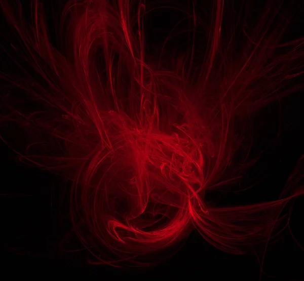 黑色背景上的红色摘要 幻想分形纹理 数字艺术 计算机生成的图像 — 图库照片