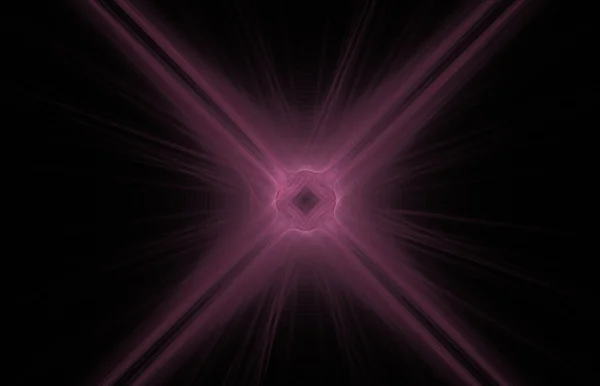 Pink cross abstract fractal on black background. Fantasy fractal texture. Digital art. 3D rendering. Computer generated image