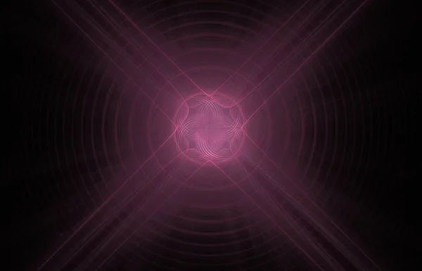 Roze Kruis Swirl Abstracte Fractal Zwarte Achtergrond Fantasie Fractale Patroon — Stockfoto