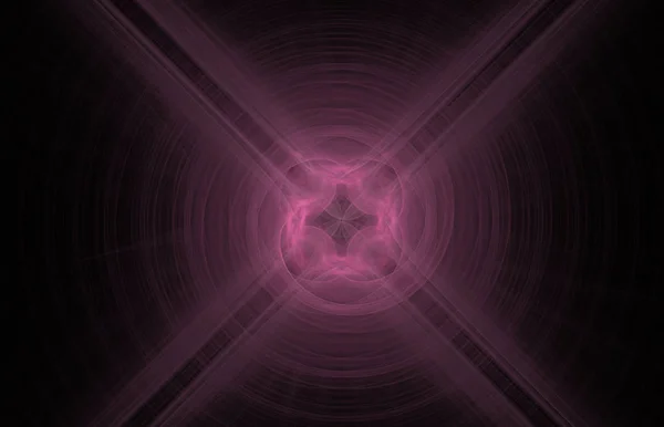 Pink cross abstract fractal on black background. Fantasy fractal texture. Digital art. 3D rendering. Computer generated image