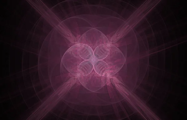 Pink cross swirl abstract fractal on black background. Fantasy fractal texture. Digital art. 3D rendering. Computer generated image