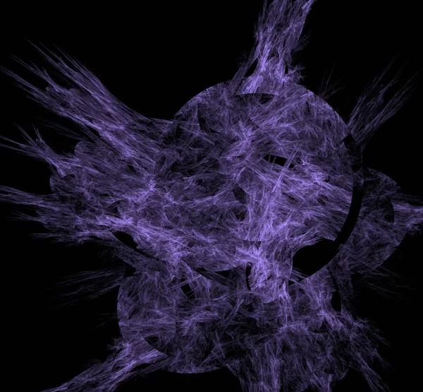 Violett Abstrakt Fractal Ritning Svart Bakgrund Fantasy Fractal Konsistens Digital — Stockfoto