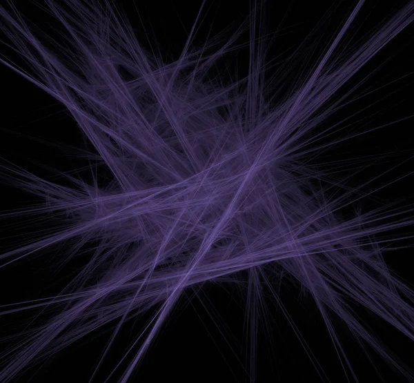 Violet lines fractal on black background. Fantasy fractal texture. Digital art. 3D rendering. Computer generated image.