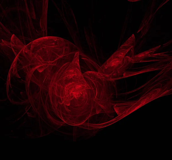 Červený Abstrakt Černém Pozadí Fantazie Fraktální Strukturu Digitální Umění Vykreslování Stock Fotografie