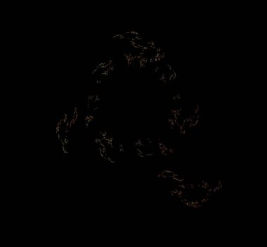 Siyah arka plan üzerine beyaz kahverengi fraktal. Fantezi fraktal doku. Dijital sanat. 3D render. Oluşturulan bilgisayar görüntü