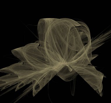 Siyah arka plan üzerine zeytin Soyut Fraktal. Fantezi fraktal doku. Dijital sanat. 3D render. Oluşturulan bilgisayar görüntü