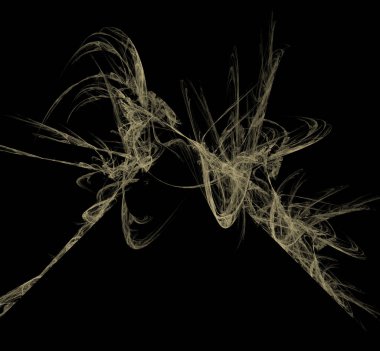 Siyah arka plan üzerine zeytin fraktal. Fantezi fraktal doku. Dijital sanat. 3D render. Oluşturulan bilgisayar görüntü