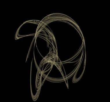 Siyah arka plan üzerine zeytin fraktal. Fantezi fraktal doku. Dijital sanat. 3D render. Oluşturulan bilgisayar görüntü