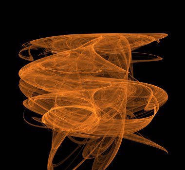 Siyah arka plan üzerine portakal fraktal doku. Dijital sanat. 3D render. Oluşturulan bilgisayar görüntü