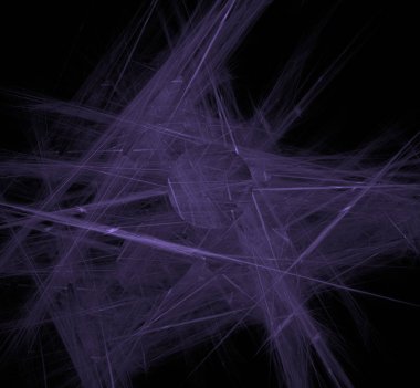 Mor çizgiler fraktal siyah arka plan üzerine. Fantezi fraktal doku. Dijital sanat. 3D render. Oluşturulan bilgisayar görüntü.