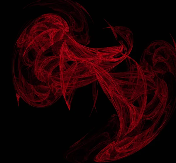 Fracture Rouge Sur Fond Noir Texture Fractale Fantastique Art Numérique — Photo