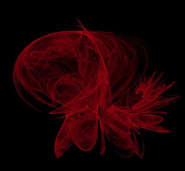 Red fractal on black background. Fantasy fractal texture. Digital art. 3D rendering. Computer generated image