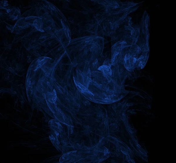 Mlhoviny Modré Fraktální Černém Pozadí Digitální Umění Vykreslování Počítačem Generovaný — Stock fotografie