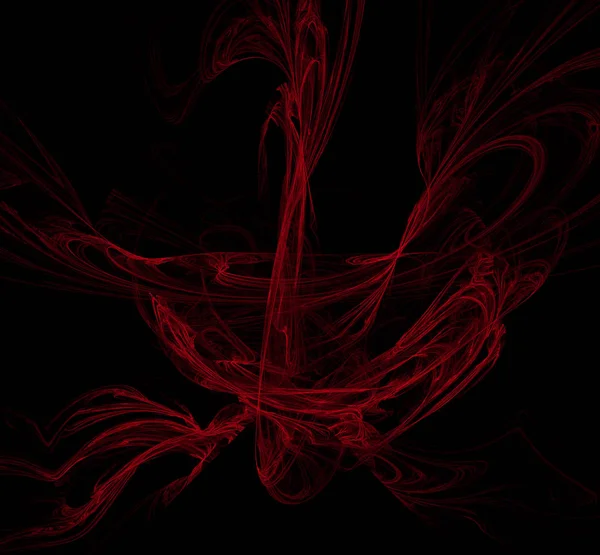 Fractal Vermelho Sobre Fundo Preto Textura Fractal Fantasia Arte Digital — Fotografia de Stock
