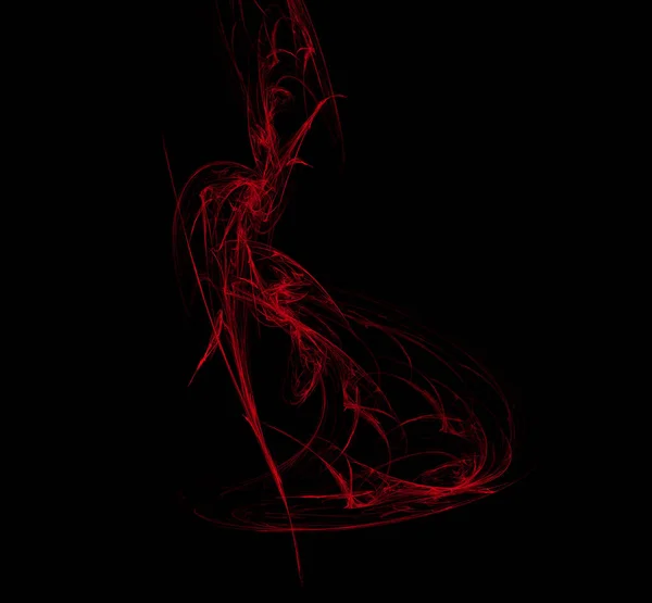 Fractal Vermelho Sobre Fundo Preto Textura Fractal Fantasia Arte Digital — Fotografia de Stock