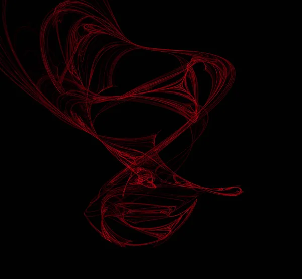 Fractal Abstrato Vermelho Sobre Fundo Preto Textura Fractal Fantasia Arte — Fotografia de Stock