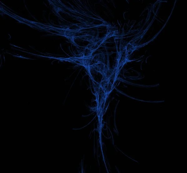 Blaue Fraktale Textur Auf Schwarzem Hintergrund Digitale Kunst Darstellung Computergeneriertes — Stockfoto