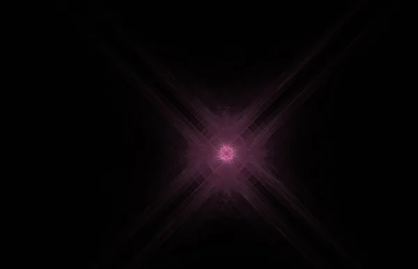 Rosa Kreuz Abstraktes Fraktal Auf Schwarzem Hintergrund Fantasie Fraktale Textur — Stockfoto