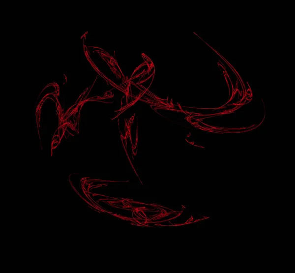 红色粒子分形在黑色背景上 幻想分形纹理 数字艺术 计算机生成的图像 — 图库照片
