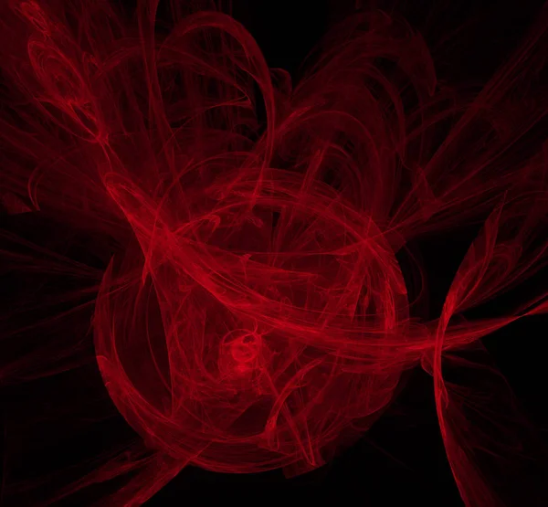 Siyah zemin üzerine kırmızı desen. Fantezi fraktal doku. Dijital sanat. 3D render. Oluşturulan bilgisayar görüntü