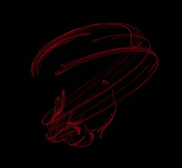黑色背景上的红色罂粟分形 幻想分形纹理 数字艺术 计算机生成的图像 — 图库照片
