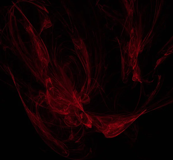 Červený Mák Fraktální Černém Pozadí Fantazie Fraktální Strukturu Digitální Umění — Stock fotografie