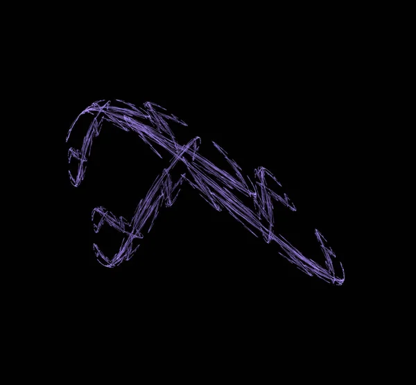 Fracture Violette Sur Fond Noir Texture Fractale Fantastique Art Numérique — Photo