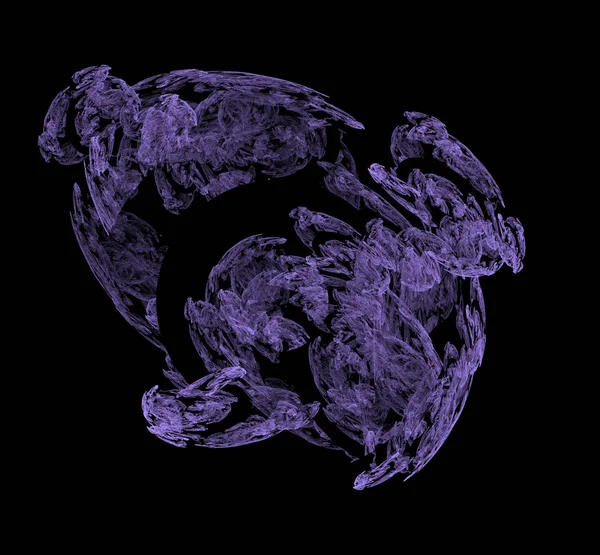 Fractal Violeta Sobre Fundo Preto Textura Fractal Fantasia Arte Digital — Fotografia de Stock