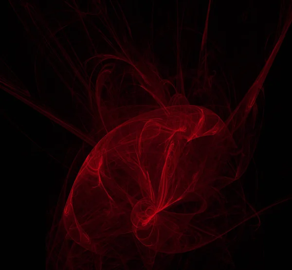 黒の背景に赤いポピー フラクタル ファンタジー フラクタル テクスチャです デジタル アート レンダリング コンピューター生成画像 — ストック写真